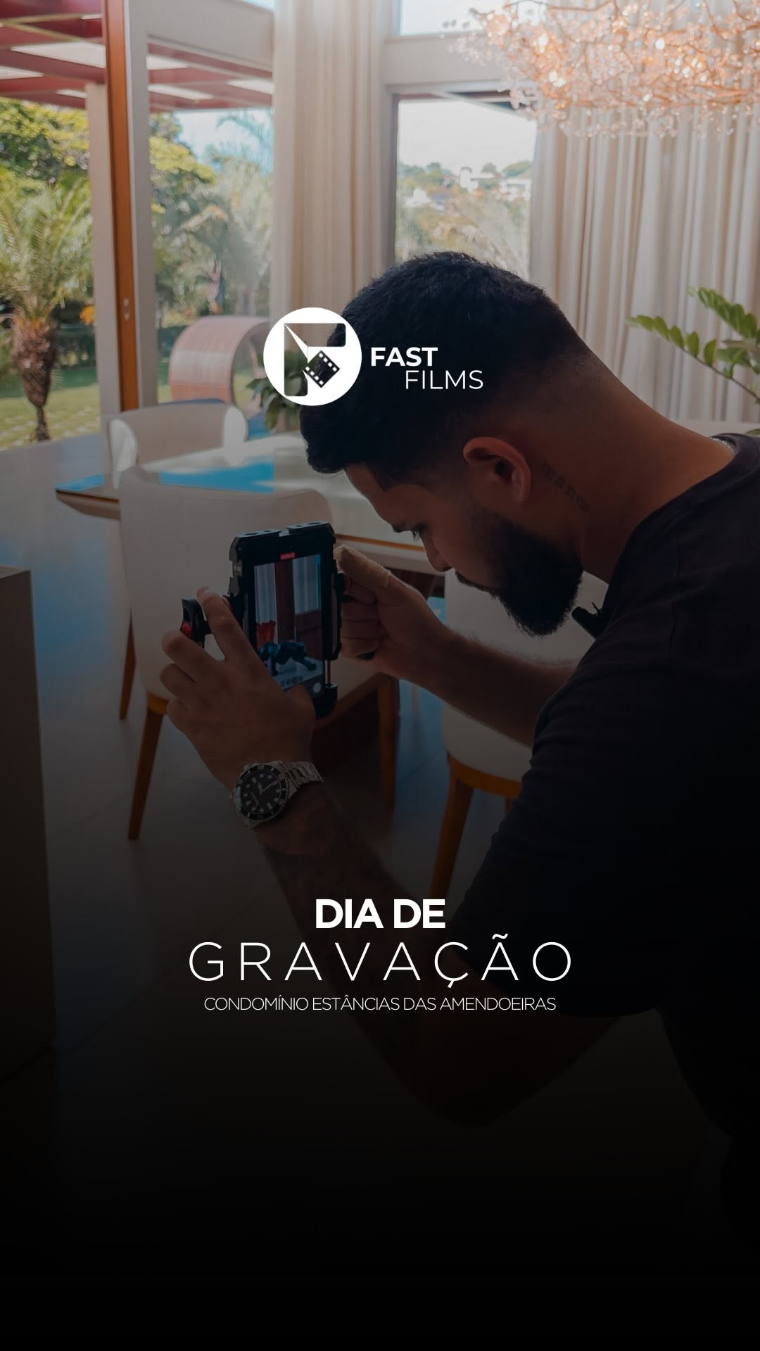 Dia de gravação no Condomínio Estância das Amendoeiras